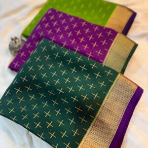 Aisiri- Plus Checks Pure Crepe Mysore Silk Saree