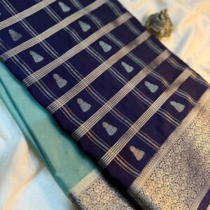 Jhumka pattern Half and half Semi Mysore Silk Saree