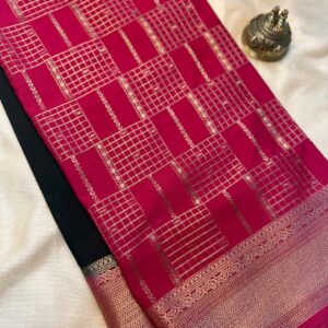 Half and half Kattam Semi Mysore Silk Saree