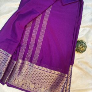 Mayil-Yaali Solid Semi Mysore Silk Saree