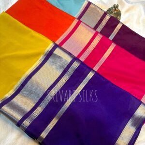 Four Borders Semi Mysore Silk Saree