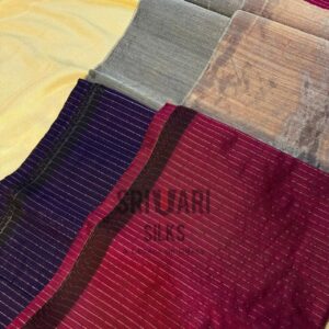 Silver Zari line Butta Maheshwari Silk Cotton Saree